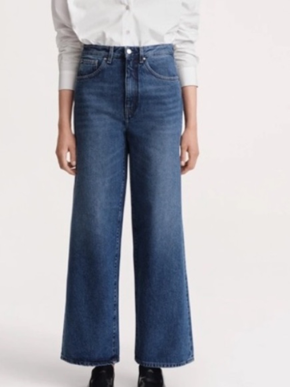 Toteme Blue Jeans Flare Fit Denim Jeans Organic Cotton Size 28 baggy wide